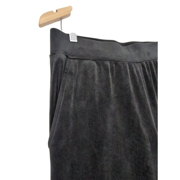 Cable & Gauge Velvet Pants Womens M Black Pull On Pockets Office Casual Party - Picture 2 of 9